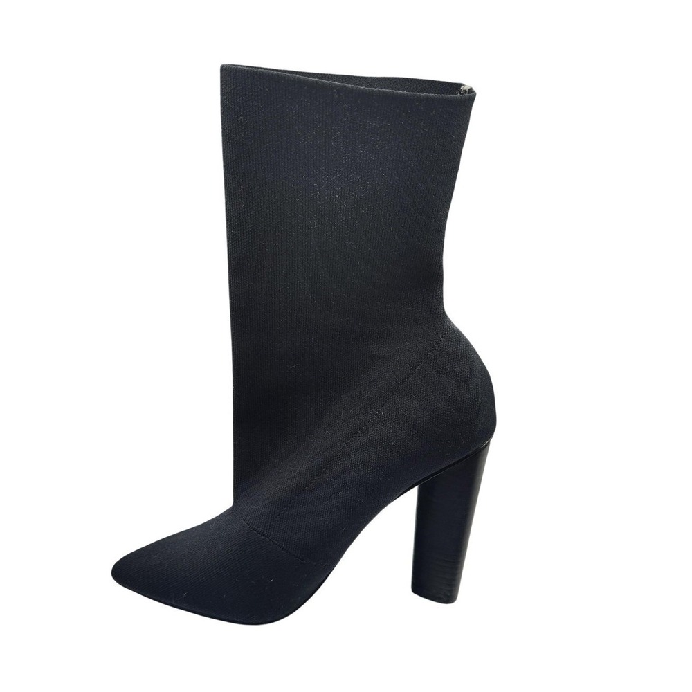 Steven Madden Boots Womens Size 8.5 Black Sock Stretch Ankle‎ High Heel Capitol